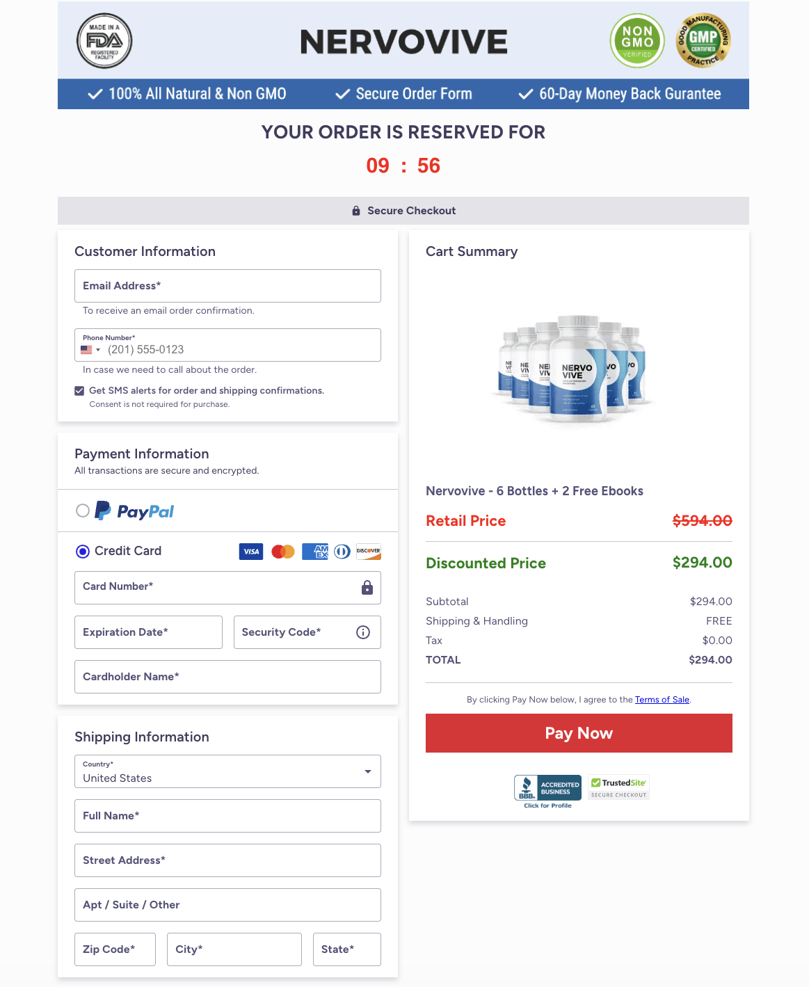 Nervovive-checkout-page